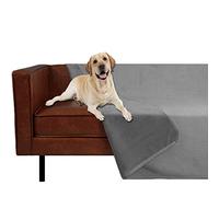 Ameritex Coperta reversibile per animali domestici, 100% velluto impermeabile, super morbida, per divano e letto (100 x 152 cm, grigio chiaro e grigio)