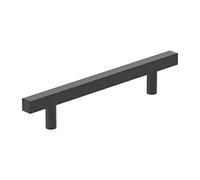 Amerock 10BX37177MB | Maniglia per armadio nero opaco | Centro a centro da 128 mm | Confezione da 10 | Tiranti quadrati | Ferramenta per mobili