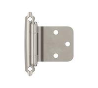 Amerock BPR7630G10 | Cerniera a testa smussata inversa | Montaggio frontale a chiusura automatica a sovrapposizione variabile | Nichel satinato | Cerniera per porta dell'armadio da cucina | Confezione