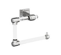 Amerock Glacio - Portasciugamani ad anello, 138 mm, trasparente, cromato, porta asciugamani, accessori da bagno