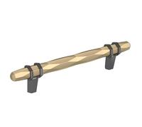 Amerock Maniglia per armadietto, color champagne dorato/nero cromato | 128 mm da centro a centro | Londra | 1 confezione | maniglia per cassetto | hardware per armadietti