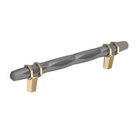 Amerock Maniglia per armadietto, colore nero cromato e champagne dorato, 128 mm da centro a centro, Londra, confezione da 1, maniglia per cassetti, accessori per armadietti