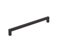 Amerock Maniglia per armadietto, nero opaco, 224 mm, da centro a centro, monumento, confezione da 1, maniglia per armadietti, hardware per armadietti