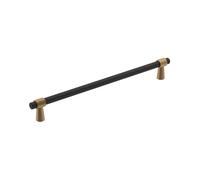 Amerock | Maniglia per armadietto, nero opaco, bronzo champagne | 224 mm da centro a centro | fusione | 1 confezione | maniglia per cassetto | maniglia per armadio | ferramenta per armadietti