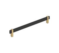 Amerock Mulino BP36726MBCZ - Maniglia da centro a centro per armadietto, 256 mm, colore: Nero/Champagne opaco