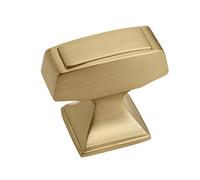 Amerock Pomello per armadietto, bronzo champagne, lunghezza 32 mm, Mulholland, confezione da 1, pomello per cassetti, ferramenta per armadietti