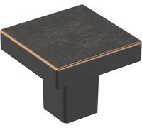 Amerock Pomello per armadietto, bronzo lucidato ad olio, lunghezza 30 mm, monumento, confezione da 1, pomello per cassetti, hardware per armadietti