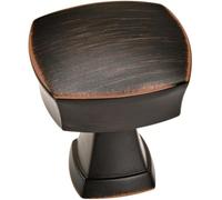 Amerock Pomello per armadietto, bronzo lucidato ad olio, lunghezza 32 mm, statura, confezione da 10, pomello per cassetti, hardware per armadietti