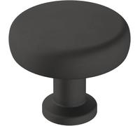 Amerock Pomello per armadietto, nero opaco, diametro 32 mm, fattore di misura, 1 pezzo, pomello per cassetti, hardware per armadietti