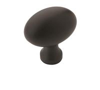 Amerock Pomello per armadietto, nero opaco, lunghezza 35 mm, in vinile, confezione da 10, pomello per cassetti, hardware per armadietti