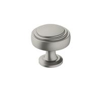 Amerock | Pomello per armadietto, nichel satinato, diametro 32 mm, confezione da 1 pezzo, pomello per cassetti, accessori per armadietti