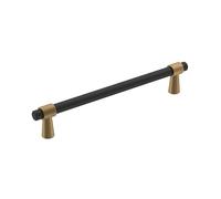 Amerock | Tirante per armadietto, nero opaco, bronzo champagne | 160 mm da centro a centro | fusione | 1 confezione | maniglia per cassetti | maniglia per armadio | hardware per armadietti