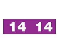 AMES COMPATIBLE AMS-14 Etichetta permanente con codice colore, Mylar, anno, "14", 1 3/4" x 1/2", piccola, viola (confezione da 1000)