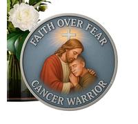 Amesor Christian Challenge Coin - Moneta Fede Oltre Paura - Collezione di Medaglioni Dettagliati per Adulti Appassionati di Sostegno Spirituale Donne e Uomini