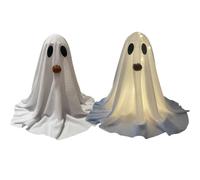 Amesor Decorazioni Fantasma,Decorazioni Carine Di Halloween Con Luce LED Integrata - 2 Pezzi Arte Estetica per Casa Interni Camera da Letto Bagno