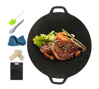 Amesor Padella BBQ Per Induzione | Padella Circolare Antiaderente per Fiamma Viva - Attrezzatura da Cucina da Campeggio, Piastra Multifunzione per Picnic Giardino Cortile