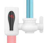 Amesor Rubinetto Acqua Calda, Rubinetto Scaldacqua, Doppia Modalità Rotante Display LED per Esterno Campeggio Bagno Cucina Piccoli Spazi
