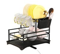 Amesor Scaffale Asciugapiatti - Scolapiatti Grande Capacità - Organizzatore con Scolapiatti Portacoperchi Taglieri Anti-Ruggine Portautensili per Cucina Ristorante Appartamento