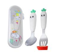Amesor Set di Posate per i Primi Anni, Set Utensili Metallici con Scatola Portatile, di Posate Portatile per Viaggi Ristoranti e in Famiglia