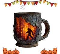 Amesor Tazza Fuoco Bosco - Tazze in Resina Termoresistente per Esterni Foresta e Fuoco,400ml Multifunzionali per Bevande Calde Fredde, per Cucina Tè Birra Latte Succhi