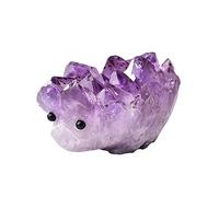 Amethyst Hedgehog Figurine Crystal Cluster Quartz Ore Magic Crystal Ornaments Available Home Decoration DIY Gift (Size : 200-250g)