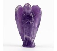 Ametista Angelo di cristallo, guarigione Angelo di cristallo Ornamento, Viola Angeli Statua Ornamento Decorazione 2 pollici Regalo per la famiglia e gli amici