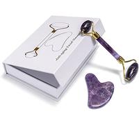 Ametista in pietra ruvida Ametista GOUACHE RASCRAPER GUA SHA STRUMENTO MASSAGGIO ROLLER ROLLER MASSAGER SOLLO (Color : Type 8)