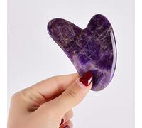 Ametista naturale Gua Sha Raschietto Massaggiatore facciale Pietra di giada Guasha Scheda raschiante Terapia di massaggio Bellezza Cura del viso, Raschietto for artigli decorazione della stanza (Colo