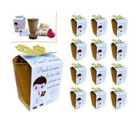 Ametista Regali Bomboniere Kit fioritura 12 pezzi EcoSostenibile Per Prima Comunione Bambino - Completo di vasetto, terra e semi