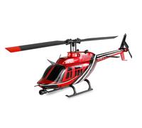 Amewi Bell 206 Jet Ranger CP Elicottero 6 Canali 6G RTF telecomandato Heli Scale, Rosso Nero 1:33