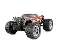Amewi M-Land Monstertruck, radiocomandato radiocomandato, 48 km/h, 4 WD 1:16 RTR rosso, con telecomando, batteria, cavo di ricarica
