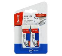Amex memobe - Set di 2 gomme da cancellare, in plastica bianca per matite, matite da disegno, scuola e università, per bambini, scuola e università