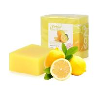 Amexo 2 Pz Saponetta Limone Saponetta Viso 100g Sapone Naturale Sapone Fatto a Mano per Corpo Viso Sapone alla Curcuma per Bagno Doccia Lavaggio (Limone)