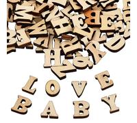 Amexo 200 Pezzi Lettere di Legno, Alfabeto di Legno per la Decorazione Domestica Della, Lettere in Legno Non Finite, Lettere Maiuscole in Legno Festa Nuziale di Artigianato Fai-da-Te