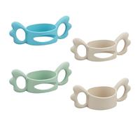 Amexo 4 Pezzi Impugnatura Ergonomica per Biberon Neonato, Manici Biberons a Collo Largo, Manico Per Biberons Silicone, Facile da Installare, Sicuro e Morbido