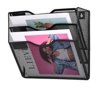 Amexo Porta Documenti da Parete 3 Tasche Organizer per File Sospesi A4 Rete Nel Vassoio Portariviste da Parete Organizer per Posta per Scuola, Ufficio (Nero)