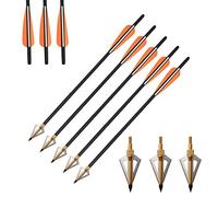 AMEYXGS 6 Pezzi Tiro con L'Arco Bulloni per Balestra Frecce per Balestra in Carbonio 16" 17" per La Pratica della Caccia (16")