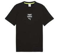 AMF1 Astron Martin Puma T-shirt maglia maglietta Nero Cotone Essential Logo Te