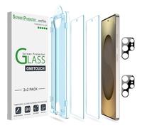 amFilm OneTouch Vetro Temperato Pellicola per Samsung Galaxy S25 Ultra | Allineamento Automatico, Senza Bolle, Antigraffio, con Protettiva per Obiettivo Della Fotocamera [2+2 pezzi]
