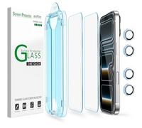 amFilm OneTouch Vetro Temperato Pellicola Protettiva per iPhone 17 Pro | Allineamento Automatico, Senza Bolle, Anti Graffio, con Pellicola Proteggi Obiettivo Fotocamera [2+4 Pezzi]