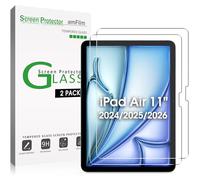 amFilm Pellicola protettiva per iPad Air 11" OLED M2 [modello 2024] in vetro temperato [compatibile con Face ID e Apple Pencil Pro e custodia] [antigraffio] [99,99% HD trasparente]