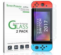 amFilm Vetro Temperato Pellicola Protettiva per Nintendo Switch 2017 | Copertura Completa da 6,2", Trasparente Ultra HD, Antigraffio, Anti-impronte (2 Pezzi )