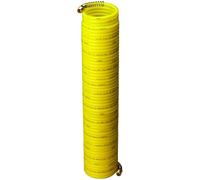 Amflo 4-50E-RET - Tubo dell'aria in nylon giallo 200 PSI 1/4 x 150 'con raccordi terminali girevoli MNPT da 1/4 di Amflo