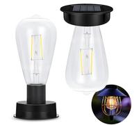 AMFUN 2 Pezzi Sostituzione della Luce Solare, Lanterna Solare da Esterno, Lampadina Impermeabile, da 600 mAh, per Patio, Balcone, Terrazza, Festa Decorazione