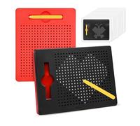 AMFUN 2 Pezzi Tavolo da Disegno Magnetico, Magico Gioco Magnetico, Lavagna Magnetica per Bambini, da portare con sé, Bambini Giocattolo Educativo per dai 3 Anni in su (Rosso, Nero)