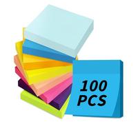 AMFUN 2000 Foglietti Adesivi Super Sticky, 20 Blocchetti da 100 Fogli, 76 x 76 mm, per Appunti, Elenchi e Promemoria, 8 Colori