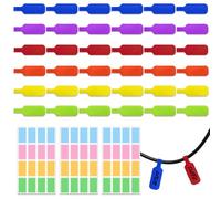 AMFUN 36 pezzi Etichette per Cavidi Grandi Dimensioni, Etichette e Tag Multicolore per Fili, Segnacavi Elettrici, Adesivi per Organizzare i Cavi e Distinguerli, Riutilizzabili