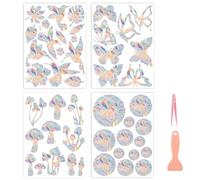 AMFUN 4 Pezzi Adesivi Anti Collisione Finestre, Arcobaleno Finestra Si Aggrappa, Anti-Collisione Suncatcher adesivi per finestre，PVC Anticollisione per Uccelli Prismi Adesivi, 30x20CM