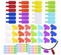 AMFUN 48 pezzi Etichette per Cavidi Grandi Dimensioni, Etichette e Tag Multicolore per Fili, Segnacavi Elettrici, Adesivi per Organizzare i Cavi e Distinguerli, Riutilizzabili