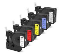 AMFUN 5X Nastro per Etichette Compatibile con Dymo D1, 12mm x 7m Etichette Autoadesive A45013 S0720530, Compatibile per LabelManager 160 210D 360D 280 420P Etichette